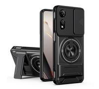 Dedux Funda para ZTE Nubia Neo 2 5G, Carcasa con Ventana Deslizante y Soporte Anillo 360°, Funda Rígida de PC y Silicona TPU. Negro