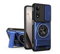 Dedux Funda para ZTE Nubia Neo 2 5G, Carcasa con Ventana Deslizante y Soporte Anillo 360°, Funda Rígida de PC y Silicona TPU. Azul
