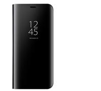 Dedux Funda Samsung Galaxy M31 - Modelo Inteligente Fecha/Hora Ver Espejo Brillante tirón del Caso Duro con para el Samsung Galaxy M31, Negro