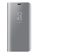 Dedux Funda Samsung Galaxy Note 10 Lite - Modelo Inteligente Fecha/Hora Ver Espejo Brillante tirón del Caso Duro con para el Samsung Galaxy Note 10 Lite, Plata
