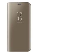 Dedux Funda Samsung Galaxy Note 10 Lite - Modelo Inteligente Fecha/Hora Ver Espejo Brillante tirón del Caso Duro con para el Samsung Galaxy Note 10 Lite, Oro