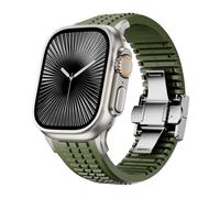 Dee Plus Correa compatible con Watch Ultra 1/2, Series 1-10 SE de 42 mm, 44 mm, 45 mm, 46 mm, 49 mm, diseño de granada, correa de silicona transpirable con hebilla de acero inoxidable 316L, ajustable