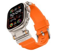 Dee Plus Correa deportiva para Apple Watch Ultra 2/Ultra/Series 10/9/8/7/SE/6/5/4-49 mm, 45 mm, 44 mm, 42 mm, correa de silicona suave con conector de metal, duradera y cómoda pulsera para hombre