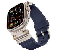 Dee Plus Correa deportiva para Apple Watch Ultra 2/Ultra/Series 10/9/8/7/SE/6/5/4-49 mm, 45 mm, 44 mm, 42 mm, correa de silicona suave con conector de metal, duradera y cómoda pulsera para hombre