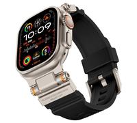 Dee Plus Correa deportiva para Apple Watch Ultra 2/Ultra/Series 10/9/8/7/SE/6/5/4-49 mm, 45 mm, 44 mm, 42 mm, correa de silicona suave con conector de metal, duradera y cómoda pulsera para hombre