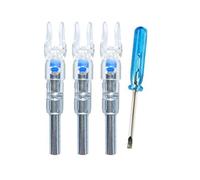 Deeabo Puntas de Flecha Luminosas, 3 Piezas de Tiro de Caza, Arco de Flecha de 6.2 mm Arco Iluminado LED Flecha Brillante Nock Tail, Azul