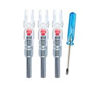 Deeabo Puntas de Flecha Luminosas, 3 Piezas de Tiro de Caza, Arco de Flecha de 6.2 mm Arco Iluminado LED Flecha Brillante Nock Tail, Rojo