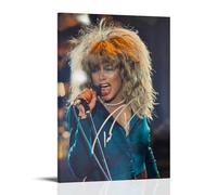 DEEBOW Póster de Tina Turner firmado con pintura decorativa en lienzo, póster de pared e imagen artística impresa moderna para decoración de dormitorio familiar, pósteres de 20 x 30 cm