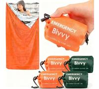 Deecam Saco de vivac de emergencia de 4 piezas, saco de dormir de emergencia, equipo de supervivencia, protección contra el frío, saco de vivac de supervivencia para senderismo, viajes, actividades al