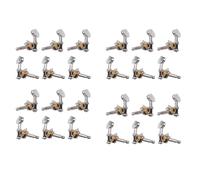 Deechate 12L12R 24 Piezas 1:18 Clavijas de AfinacióN de Cuerdas de Guitarra Clavijas de AfinacióN de Cabezas de MáQuina Perillas Teclas de AfinacióN para Guitarra AcúStica o EléCtrica Plata