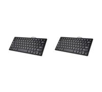 Deechate 2 teclados compactos con cable USB - Teclado ultrafino para PC Mini teclado para juegos, color negro