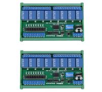 Deechate 2 x DC 24 V 8 Ch RS485 Placa de relé Modbus RTU UART Interruptor de control remoto DIN35 caja de riel para control de automatización PLC