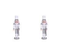 Deechate 2piezas 30CM Decoraciones Navideñas Cascanueces Marioneta de Madera Creativa Decoraciones Navideñas de Escritorio Plata