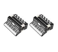 Deechate 2X Acordeón en Miniatura Mini Instrumento Musical Acordeon Exquisitos Instrumentos Musicales Regalos de Música de Decoración de Vacaciones