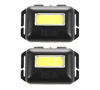 Deechate 2X COB LED Mini Head Light Lamp Lamp Faros 3 Modos Rainproof Head Antorcha Linterna Head para Acampar Al Aire Libre Pesca Negro