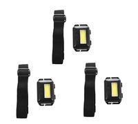 Deechate 3X COB LED Mini Head Light Lamp Lamp Faros 3 Modos Rainproof Head Antorcha Linterna Head Negro