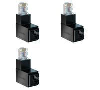 Deechate 3X Extensor de Red de Adaptador Ethernet Macho una Hembra RJ45 Curva hacia Abajo de 90 Grados para CAT5E CAT6 CAT8 Conector de Cable Ethernet