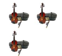 Deechate 3X Mini Instrumentos Musicales de 8 Cm, Adornos Modelo de Violín, Accesorios para el Hogar, Regalos Artesanales de Cumpleaños