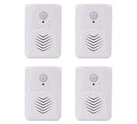 Deechate 4 x Sensor de movimiento de timbre de puerta MP3 infrarrojo inalámbrico PIR sensor de movimiento de voz timbre de