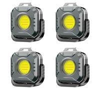 Deechate 4X Mini Luz de Trabajo LED, 1200mAh Luces de Trabajo Magnéticas Recargables Portátiles para Acampar Al Aire Libre, Reparación de Automóviles, Emergencia