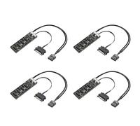 Deechate Divisor de cabecera USB de 9 pines con cable de alimentación, extensión interna USB 2.0 para placa base
