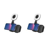 Deechate Juego de 2 estabilizadores de mano con Bluetooth para teléfono, para vlog, selfie, luz negra con luz