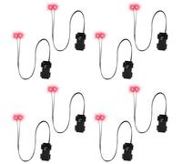 Deechate Ojos LED Brillantes de Halloween con Temporizador, 8 Piezas de Ojos de Esqueleto Iluminados, Ojos de Terror DIY para Máscaras, Calabazas, Lápidas y Accesorios A