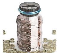 DeeCozy Hucha, Caja de Ahorro de Dinero con conteo Digital de Monedas, 1.8L de Gran Capacidad con Pantalla LCD, Caja de Dinero para Ahorro de Monedas para niños y Adultos (Euro)