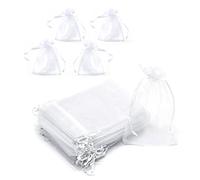 DEEDPF 100 bolsas de organza para dulces, boda, cumpleaños,caja de dulces, decoración con cordón (7 cm x 9 cm)