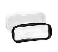 DEEDPF - Juego de 2 Kits Transparentes con Cremallera de PVC Impermeable para papelería y Almacenamiento cosmético