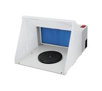 DeeDuud Cabina de pulverización con ventilador de 25 W, aspiración de humo, hobby Spray Booth con plato giratorio de 19,3 cm de diámetro, plegable, silencioso 47 dB, incluye filtro para arte