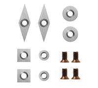 DEEFIINE Placas reversibles de carburo de tungsteno para cinceles, herramientas de giro para tornos, cinceles, cortador de metal duro para herramientas de torneado de madera con tornillos, 8 piezas