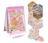 deegbbyi 10 Sets Pegatinas 3D Escena, DIY 3D House Stickers, Lindo Fun Cartoon Sticker Scene, Juego de Pegatinas para Casa en Miniatura, con Pinzas, Alivio del Estrés Creativo para Aadultos y Niños