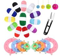 deegbbyi 21 Piezas Pompom Maker, Kits para Hacer Pompones DIY 3.5/5.5/7/9cm