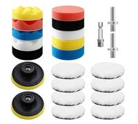 deegbbyi 23 Piezas Esponja Pulir para Coche, Kit de Esponjas de Pulido, Esponja Pulir Coche, Kit de Almohadillas de Pulido, Reutilizable y Lavable, para Pulidora de Autos, Taladro