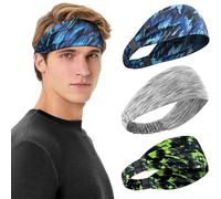 deegbbyi 3 Piezas Diademas Deportivas, Elasticas Cinta Pelo Deporte, Diadema de Yoga Deportivo Banda, Deporte Cintas de Pelo Antideslizante para el Cabello, para Yoga Deportes al Aire Libre