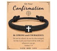 deegbbyi Cuerda Trenzada Pulsera de Cruz, Pulseras Ajustables con Cruz para Hombre y Mujer, Pulseras de Pareja a Juego, Pascua Regalos Cristianos, para Mejores Amigos Hombres Mujeres San Valentín