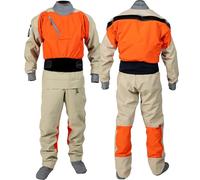 DEEguesu Traje Seco para Hombre, Traje Seco para Kayak, Tejido Impermeable De 3 Capas, LáTex En Cuello Y MuñEcas, para Deportes AcuáTicos En Bote, Velero, Kayak Y Tabla De Paddle Surf. Orange-L