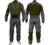 DEEguesu Traje Seco para Hombre, Traje Seco para Kayak, Tejido Impermeable De 3 Capas, LáTex En Cuello Y MuñEcas, para Deportes AcuáTicos En Bote, Velero, Kayak Y Tabla De Paddle Surf. Green-S