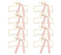 DEEKA Juego de 8 pinzas para el pelo para dama de honor, regalo de propuesta de dama de honor, con cinta de oro rosa, pinzas grandes para el pelo, regalos de despedida de soltera, regalos de fiesta de