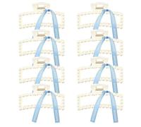 DEEKA Juego de 8 pinzas para el pelo para dama de honor, regalo de propuesta de dama de honor, con cinta azul, pinzas grandes para el pelo, regalos de despedida de soltera, regalos de fiesta de novia