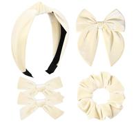DEEKA Juego de lazos de terciopelo para el pelo, diadema anudada y banda elástica para el pelo, coleteros de terciopelo, pinzas de cocodrilo para niñas pequeñas, accesorios para el cabello para
