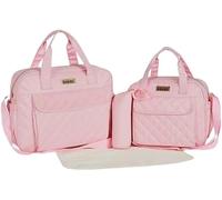 Deellt Kit Bolsa Bebe Bolso Mama Cambiador Pañales Cochecito Gran Capacidad Multifuncional Mochila Set Maternidad Madre Hospital Porta Biberon (Rosa)
