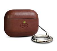 Deem Om AirPod Pro 3 Case, Leather, with Keychain, Protective One-Piece Hard Shell, Compatible with AirPods Pro 3, Real Leather, with Reveal Motion Effect [Chestnut]