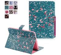 deenor iPad Mini 1/2/3 Funda Carcasas, Colorido Pintura y Elegante Billetera Case PU Cuero Flip Protective Stand Funda Carcasas para Apple iPad Mini 1/2/3 Generation.[Branches Safflower]