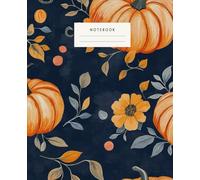 Deep Blue Floral Pumpkin Notebook: Embrace the beauty of autumn with this elegant pumpkin and floral notebook