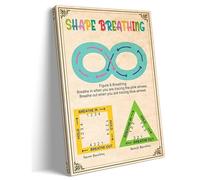 Deep Breathing Exercises Poster for, Mindfulness Anxiety Chart, Calm Down Corner Decor for Counseling Office(Unframed,16x24inch(40x60cm))