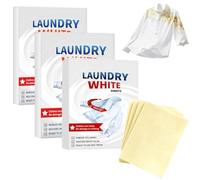 Deep Cleaning Laundry Whitening Sheets, Powerful Stain Remover Brightening Fabric Laundry Cleaning Sheets, Quick Stain Removal for Yellowed Garments (3 Boxes)