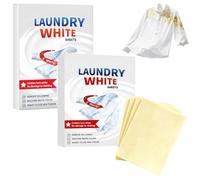 Deep Cleaning Laundry Whitening Sheets, Powerful Stain Remover Brightening Fabric Laundry Cleaning Sheets, Quick Stain Removal for Yellowed Garments (2 Boxes)