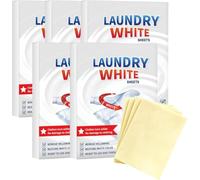 Deep Cleaning Laundry Whitening Sheets, Powerful Stain Remover Brightening Fabric Laundry Cleaning Sheets, Quick Stain Removal for Yellowed Garments (5 Boxes)